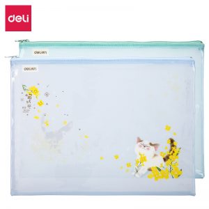 Папка на молнии Deli 72537 A4 ПВХ 1 отделение ассорти