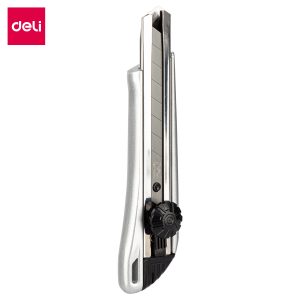 Нож канцелярский Deli E2045 шир.лез.18мм выдвижное лезвие фиксатор сталь серый блистер