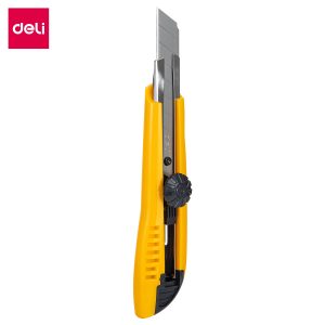 Нож канцелярский Deli E2043 шир.лез.18мм фиксатор усиленный сталь ассорти блистер