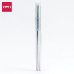 Линейка Deli E8930 дл.30см 1:100:200:250:300:400:500 трехгранная шкала