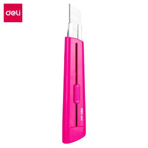 Нож канцелярский Deli E2040 RIO шир.лез.18мм фиксатор сталь блистер розовый
