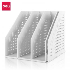 Лоток вертикальный складной Deli 78996 4 отд. 332 ×256 ×243мм серый