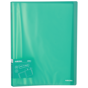 Папка с 40 прозр.вклад. Deli EB02652 AURORA A4 полипропилен 0.75мм зелёный