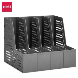 Лоток вертикальный складной Deli 79006Black 4 отд. 335 ×250 ×260мм черный