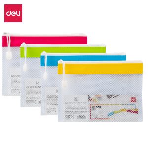 Папка на молнии ZIP Deli Rio EF45202 A5 ПВХ цвет молнии ассорти сетка