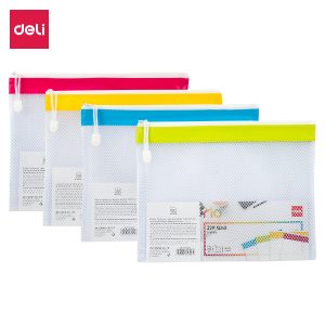 Папка на молнии ZIP Deli Rio EF45102 A4 ПВХ цвет молнии ассорти сетка