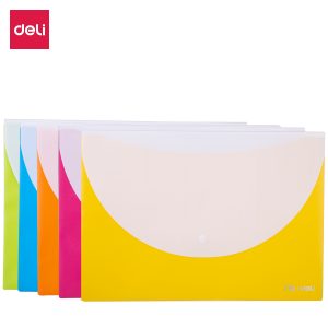 Конверт на кнопке Deli E38977 A4 гориз. расшир. полипропилен 0.18мм ассорти