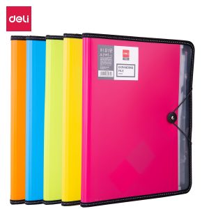 Папка-портфель Deli E38965 A4 полипропилен 0.75мм ассорти