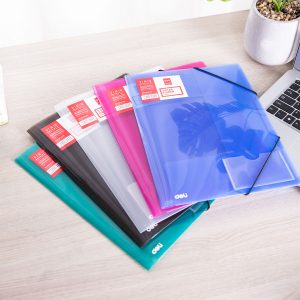 Папка на резинке Deli E39579 A4 пластик 0.7мм ассорти