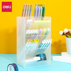 Подставка Deli 8934 для пишущих принадлежностей 122х92х205мм прозрачный пластик