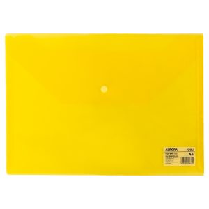 Конверт на кнопке Deli EF10462 AURORA A4 полипропилен 0.12мм жёлтый