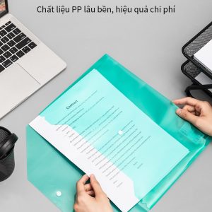 Конверт на кнопке Deli EF10452 AURORA A4 полипропилен 0.12мм зелёный