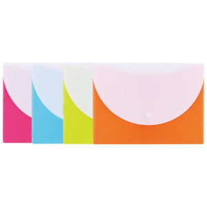 Конверт на кнопке Deli E38978 A5 гориз. расшир. полипропилен 0.18мм ассорти