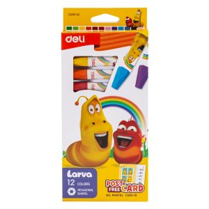 Масляная пастель Deli EC201-12 Larva 12цв. картонная коробка открытка в подарок