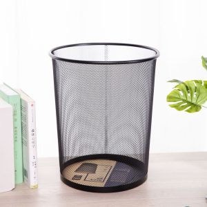Корзина для бумаг Deli E9189 круглая 16л. мет.сетка черный
