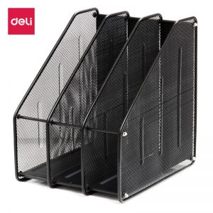 Лоток вертикальный Deli 9197 для бумаг 310х240х293мм 3 разделителя черный